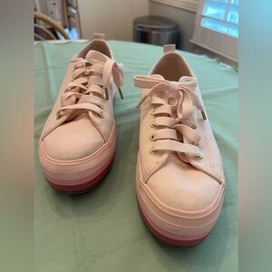 PINK RAINBOW TRIPLE UP PLATFORM KEDS